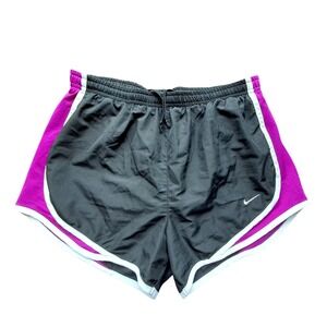 Nike Dri-FIT Tempo Running Shorts Womens Small Black Purple Mesh